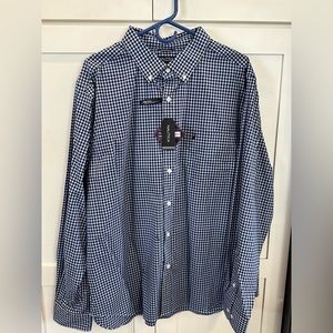 Nautica xxl blue & white checkered button down, men’s classic fit
